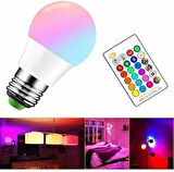 RGB Led Ampul Uzaktan Kumandalı Lamba Dekoratif Amaçlı Kullanılabilir, Parti, Hediyelik