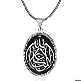 Gümüş La Galiba İllallah Yazılı Gümüş Kolye