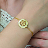 925 Ayar Gümüş Gold Kar Tanesi Bileklik