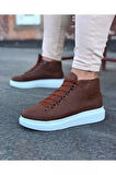 Xramburada 032 Taba Bağcıklı Sneakers Yarım Bilek Bot