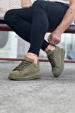 Xramburada 096 Haki Süet Günlük Erkek Casual Ayakkabı