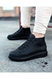 Xramburada 032 Kömür Bağcıklı Sneakers Yarım Bilek Bot