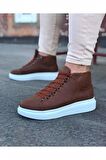 Xramburada 032 Taba Bağcıklı Sneakers Yarım Bilek Bot