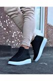 Xramburada 032 Siyah Bağcıklı Sneakers Yarım Bilek Bot