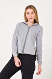 Barbora Günlük Fermuarlı Kapüşonlu Kadın Ceket 1203gri8