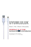iPhone X  XS  XR  XS MAX Şarj Kablosu  3.4A HIZLI Şarj | USB - Ligtning