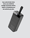 50.000 mAh Ultra Güçlü Powerbank 4 USB Çıkışlı, LED Dijital Göstergeli, Hızlı Şarj Destekli Taşınabilir Şarj Cihazı