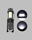 4 Modlu USB Şarjlı LED El Feneri Kamp ve Outdoor