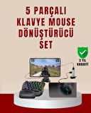 5’i 1 Arada Mobil Oyun Seti Klavye Mouse Dönüştürücü iOS & Android