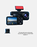 Üç Kameralı Dash Cam 170° Geniş Açılı Full HD Gece Görüşlü