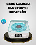 Bluetooth Hoparlörlü Gece Lambası Dijital Saat Ekranlı Su Dalgası Efektli Dekoratif