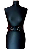 Elbise Üzerine Şık Deri Korse Harness