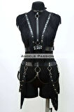 Püslüllü Deri Harness Takım, Püsküllü Elbise Aksesuarı