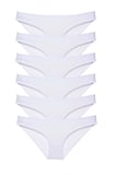 6 adet Süper Eko Set Likralı Kadın Slip Külot Beyaz