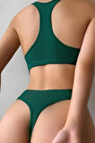 Kadın Yeşil Desteksiz Seamless Tangalı İç Çamaşır Takımı