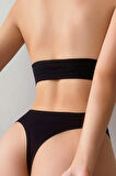 Kadın Siyah Seamless Tanga Sütyen Takım