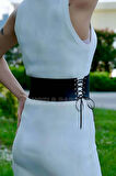 İp Detaylı Şık Harness Kemer, Deri Korse Kemer