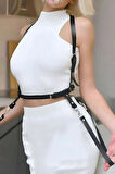 Elbise Üzeri Askılı Deri Kemer Harness