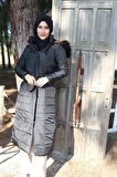 Barbora Günlük Kışlık Tam Boy Şişme Kadın Tesettür Mont bt180siyahtesettür2