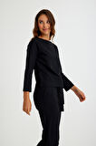 Barbora Keten Günlük Rahat Beli Kemerli Kadın İkili Takım Alt Üst LN01siyah17