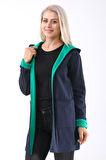 Günlük Renkli Kapüşonlu Spor Kadın Ceket