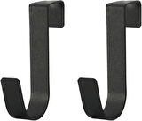 Microcase Çok Amaçlı Mutfak Dolabı Kapı Duşakabin vb Alanlar için Metal Askılık Kanca 2 adet-SİYAH  AL4987