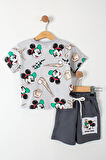 Mickey Mouse Baskılı Erkek Çocuk Şortlu Alt Üst Takım