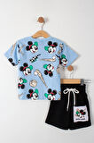 Mickey Mouse Baskılı Erkek Çocuk Şortlu Alt Üst Takım