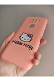Xiaomi Redmi Note 9 Uyumlu Hello Kitty Tasarım Telefon Boyun Askılı Set Kılıf