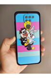 Xiaomi Redmi Note 9 Looney Tunes Tasarım Tuşları Renkli Telefon Boyun Askılı Set Kılıf