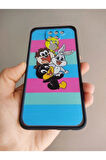 Xiaomi Redmi Note 9 Looney Tunes Tasarım Tuşları Renkli Telefon Boyun Askılı Set Kılıf