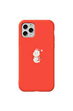 Iphone 11 Pro Max Uyumlu  Turuncu Renkli Silikon Telefon Kilifi - Snowman