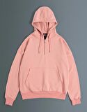 Street Style Half Zip Oversize Erkek Hoodie NF0336GL