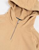 Street Style Yüksek Yaka Fermuarlı Oversize Erkek Hoodie NF0337BJ