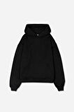 Siyah Basic  Erkek Kapşonlu Hoodie TH1010SY