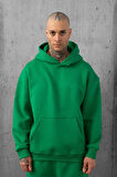 Yeşil Basic Erkek Hoodie US3995YS