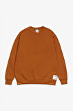 Bej Basic Oversize Erkek Sweatshirt