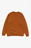 Bej Basic Oversize Erkek Sweatshirt
