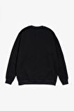 Siyah Basic Oversize Erkek Sweatshirt