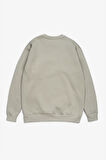 Gri Basic Oversize Erkek Sweatshirt