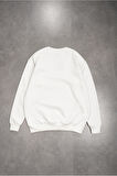 Ekru Basic Oversize Erkek Sweatshirt