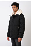 Siyah Erkek Parka Mont