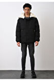 Siyah Erkek Parka Mont