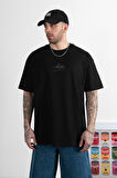 Reflective UKHWD Oversize Siyah Erkek Tişört UK1246SYRF