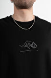 Reflective UKHWD Oversize Siyah Erkek Tişört UK1246SYRF