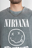 Nevermind Nirvana Gri Yıkamalı Erkek Tişört TB2207GR