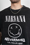 Nevermind Nirvana Siyah Yıkamalı Erkek Tişört TB2207SY