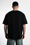 Hidden Archive Oversize Siyah Erkek Tişört