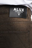 Acid Washed Kahve Baggy Jean Erkek Şort