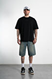 UKHWD Siyah Classic Graffiti Logo Oversize Erkek Tişört
